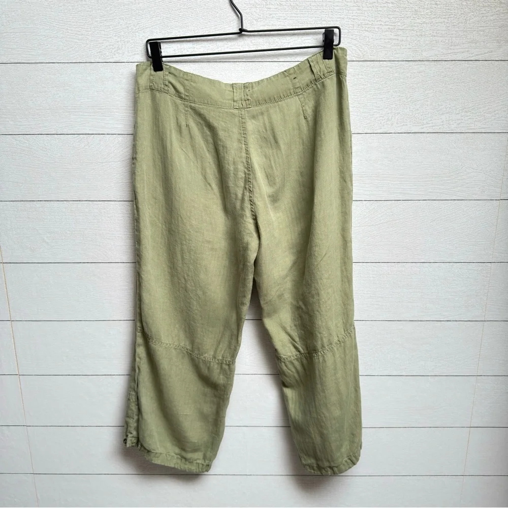 Banana Republic | Olive Green Wide Leg Linen Pants | Size 10